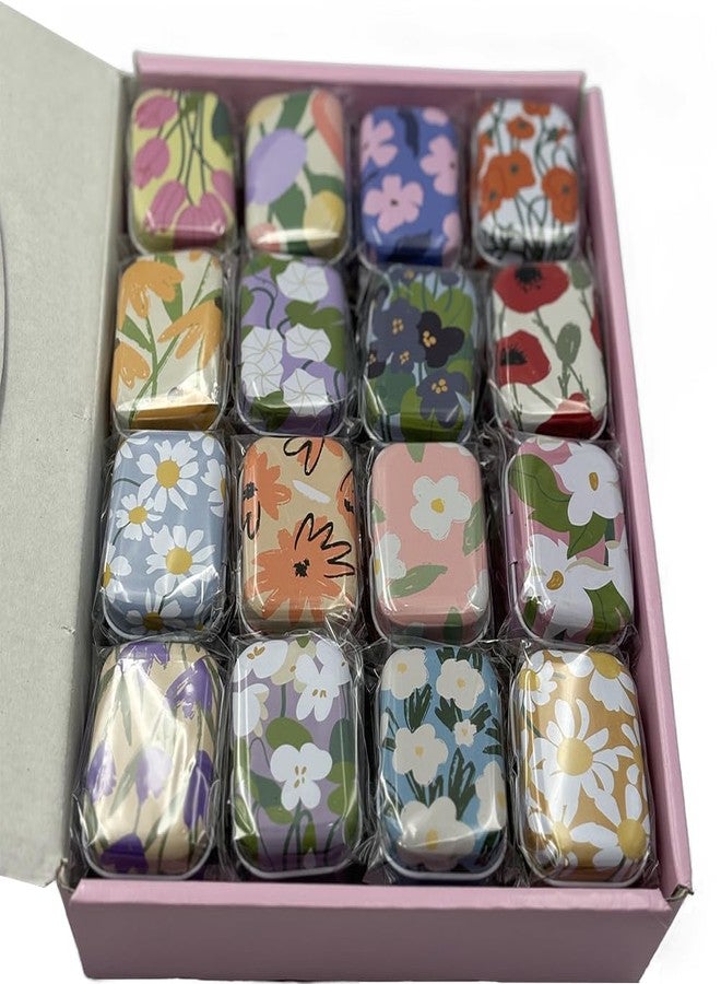 CCUUHJ 8Pcs Mini Flower Tin Trinket Jewelry Organizer Storage Box Decorative Boxes Small Metal Tins with Hinged Lids Portable Box Containers,Easter Basket Stuffers (Flower 03) - Image 5